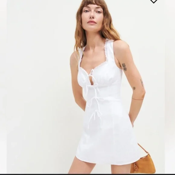 button white dress White Tiered Eyelet Midi Graduation Dress with Buttons White / XSmall